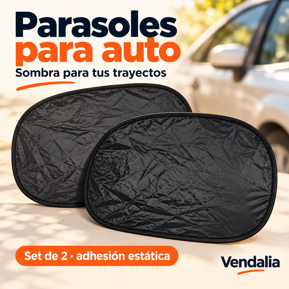 Parasoles para auto · presentación Vendalia · SKU 54302
