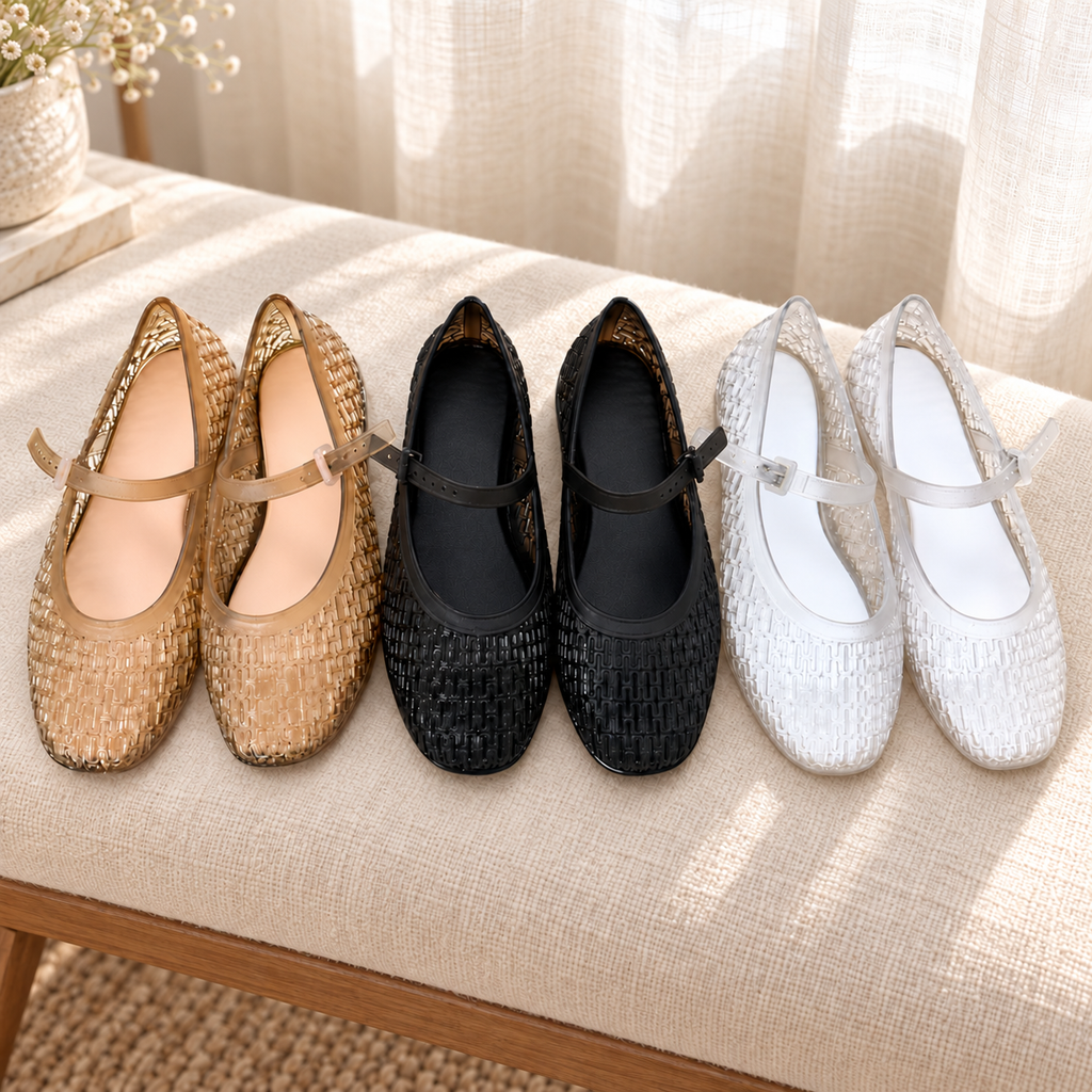 Sandalia Jelly Shoes Mariel con Correa Caja 15 Pares · Caja de 15 pares en ambiente de hogar — Vendalia