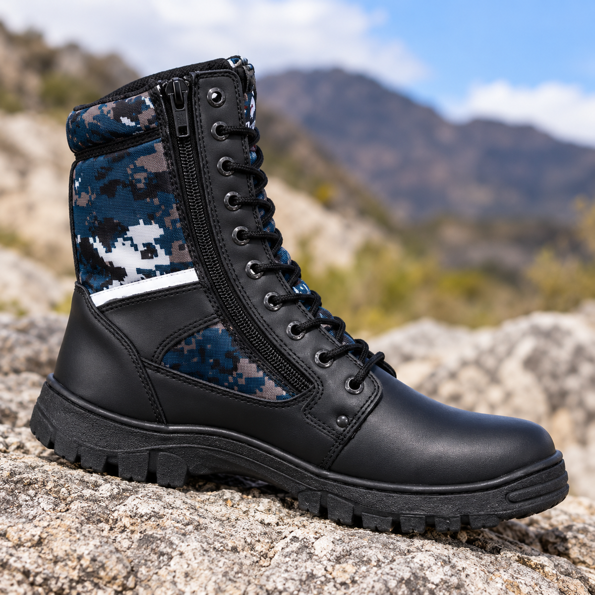 Bota táctica negra · vista de detalle · SKU 54401