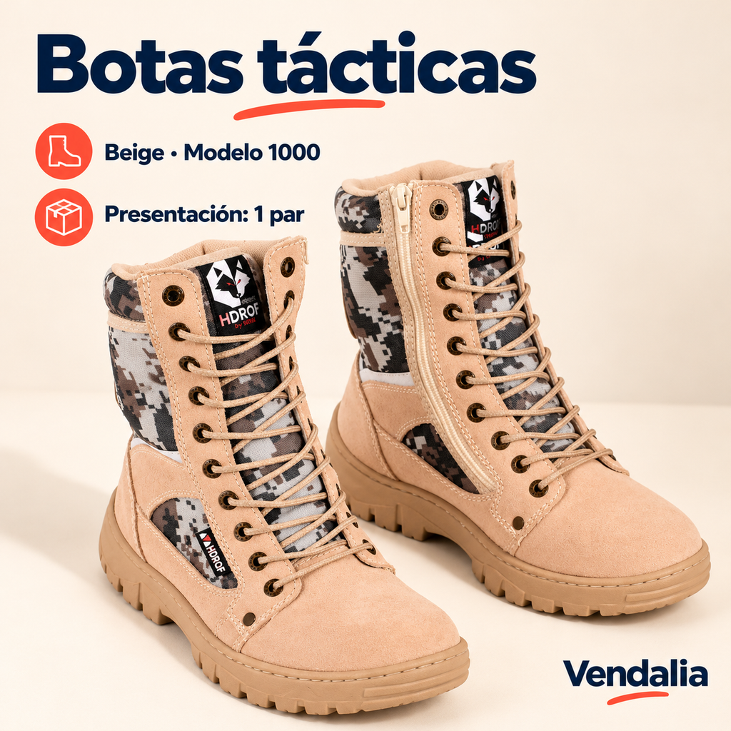Botas tácticas · presentación Vendalia · SKU 54443
