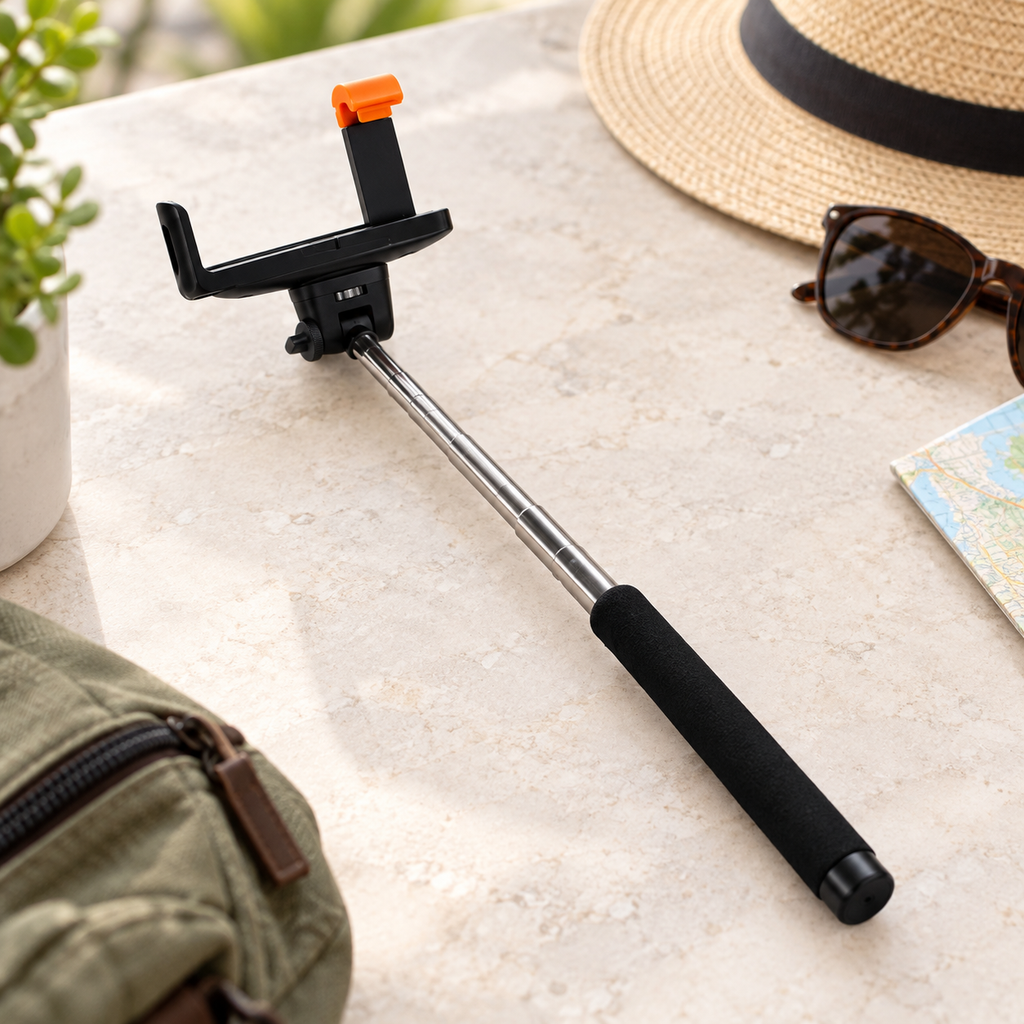 Bastón selfie extensible — Negro — SKU 30439