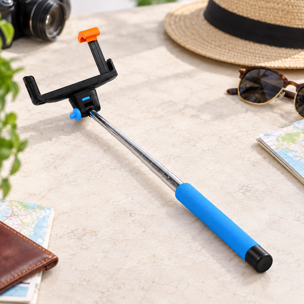 Bastón selfie azul en ambiente Vendalia