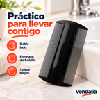 Peine negro de bolsillo con dientes en ambos lados — portada Vendalia