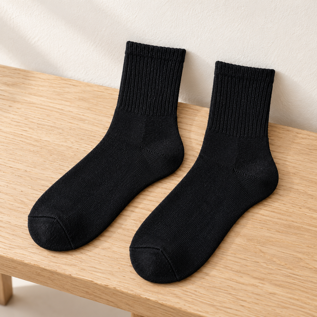 Calcetas clásicas unisex · Caja de 10 pares — Negro — SKU 47141