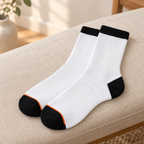 Calcetas deportivas con detalles en contraste · Caja de 10 pares — Blanco con negro — SKU 47169