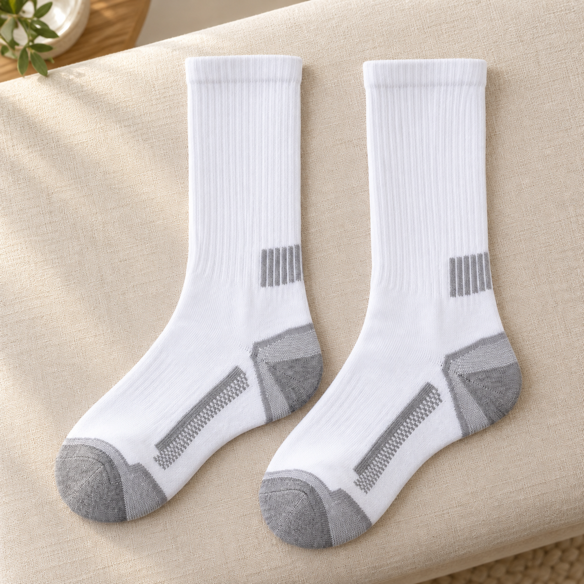 Calcetas largas con refuerzo unisex SHIRLEY · Caja de 10 pares; foto de muestra del diseño en ambiente Vendalia