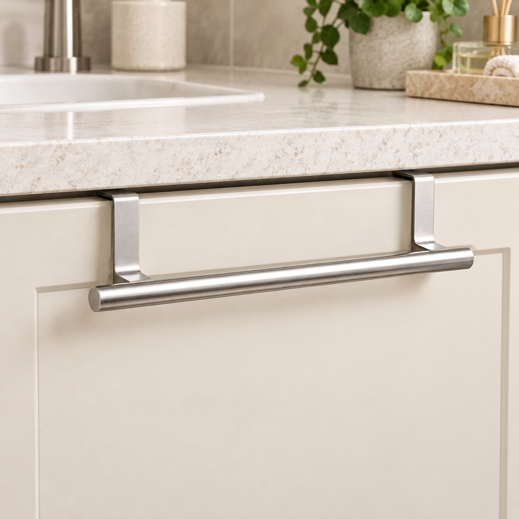 Soporte colgante para toallas de Acero Inoxidable · fotografía ambientada de Vendalia · SKU 47297