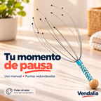 Masajeador de cabeza manual — Vendalia. Ejemplo de color; envío al azar.
