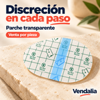 Parche transparente ovalado — portada Vendalia