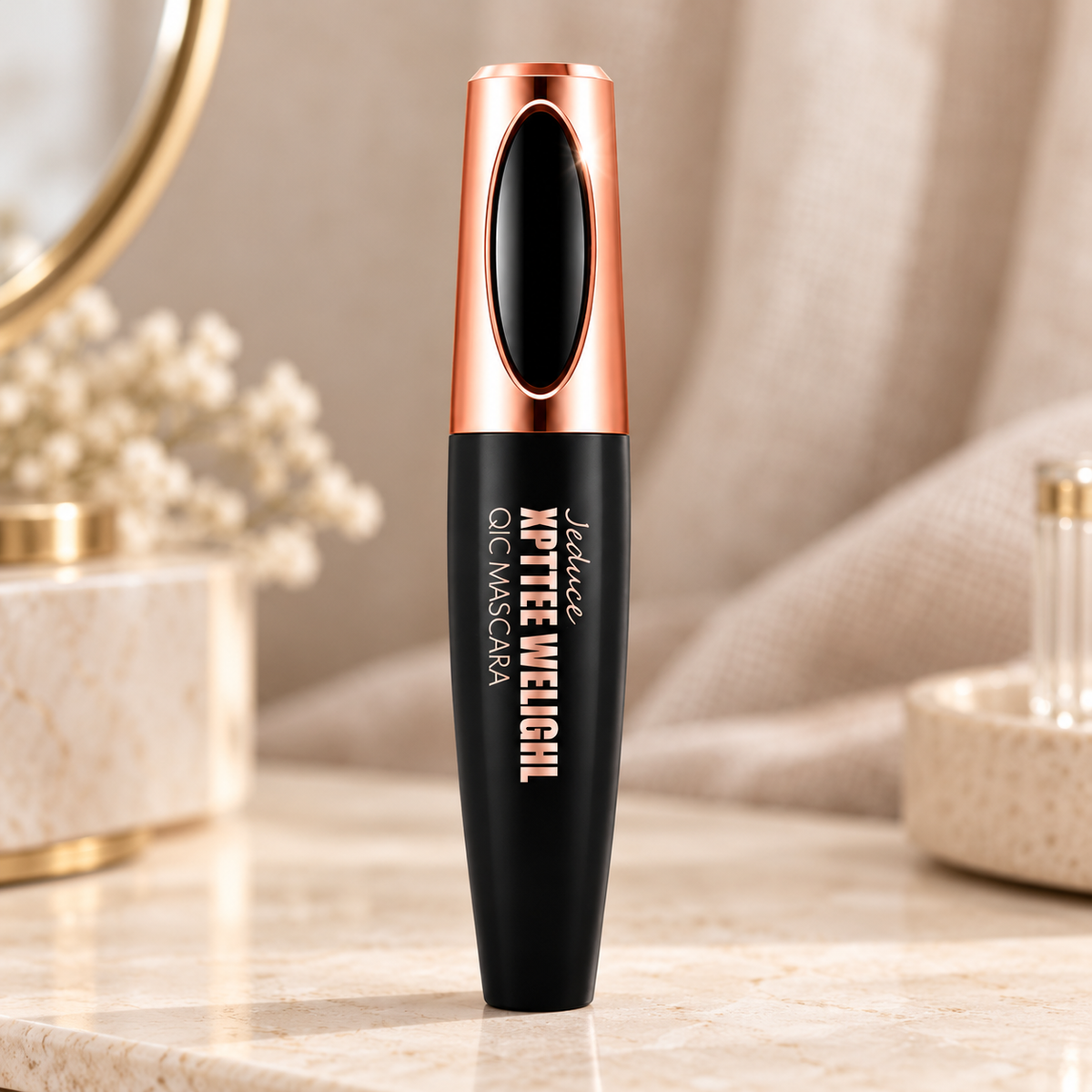Máscara de Pestañas con Fibra de Seda Negra 10 ml en ambiente de hogar — Vendalia