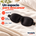 Antifaz negro para dormir con diseño 3D — portada Vendalia