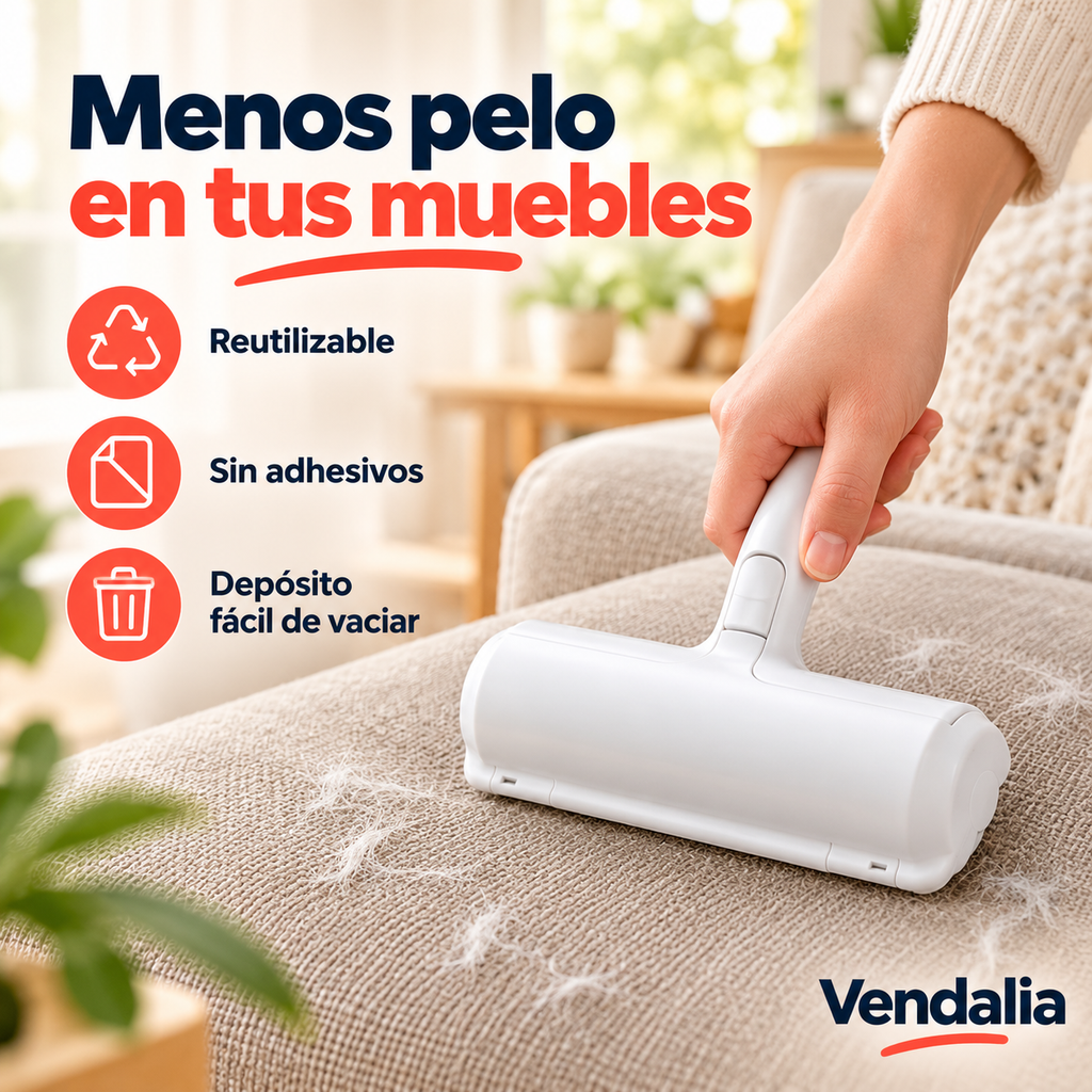 Rodillo blanco reutilizable para pelo de mascotas — Vendalia