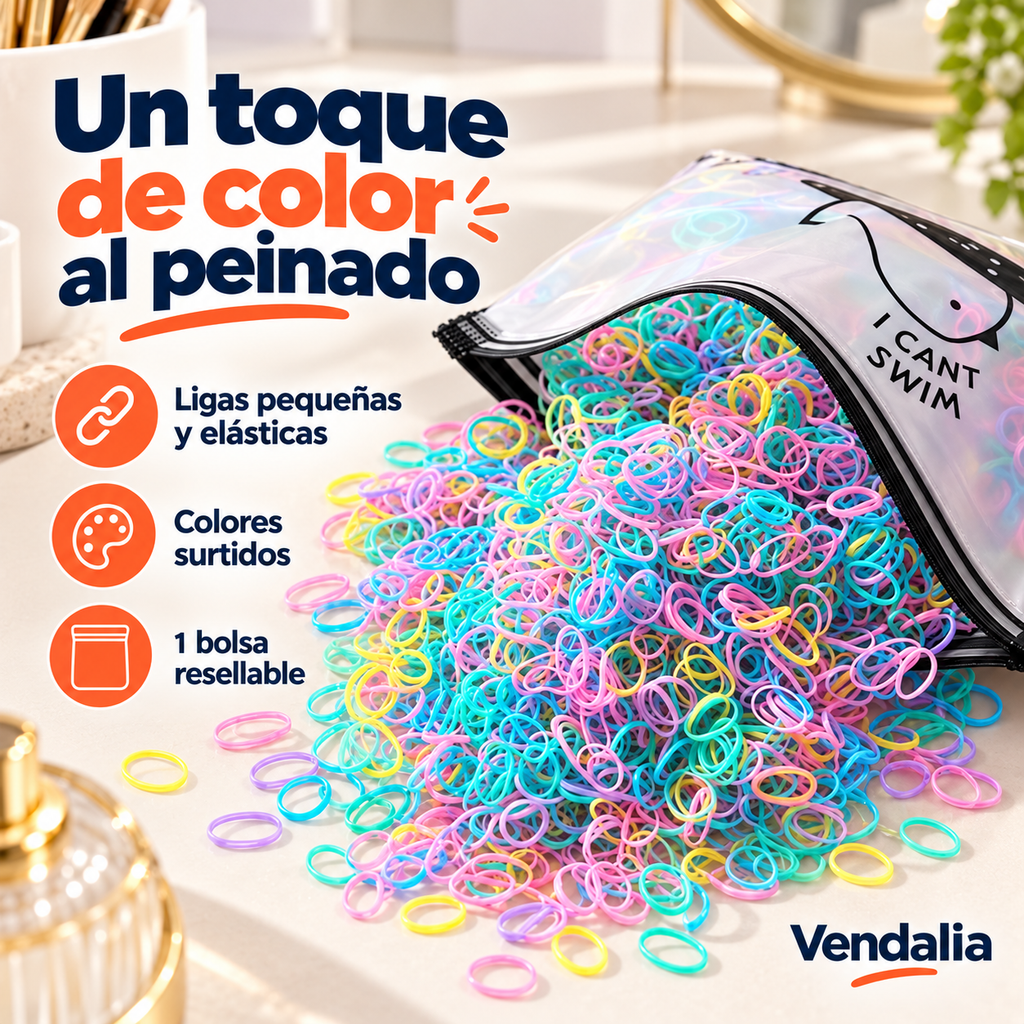 Bolsa de ligas pequeñas de colores pastel · Vendalia