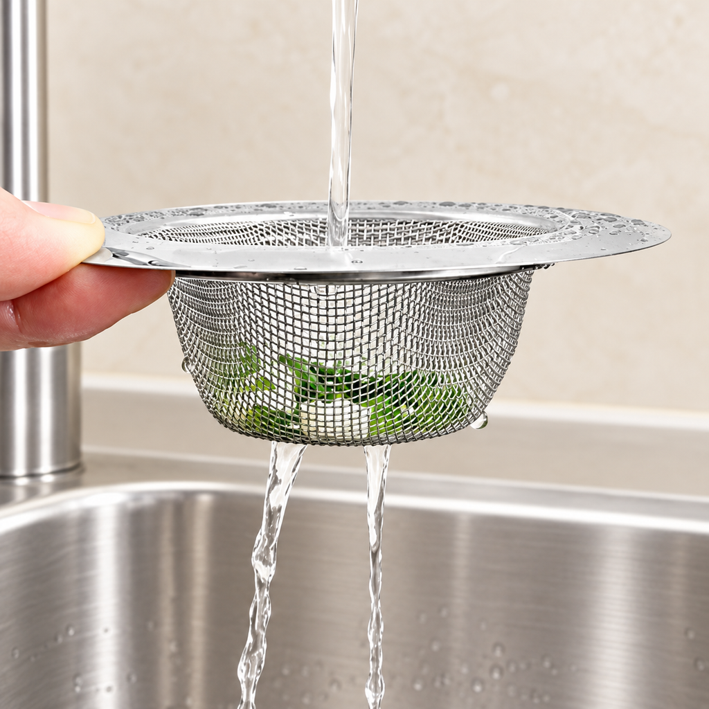 Colador de Fregadero de Acero Inoxidable; accesorios de ambientación no incluidos