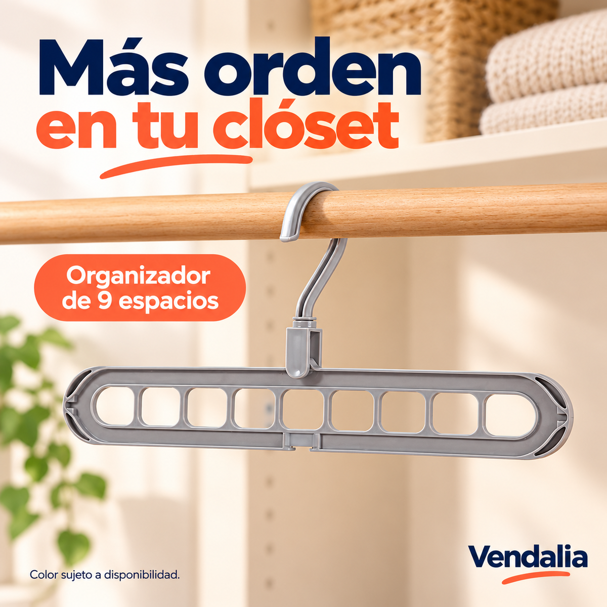 Organizador de ganchos tipo cascada con nueve espacios — Vendalia