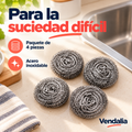 Esponjas metálicas de acero inoxidable · paquete de 4 piezas · Vendalia