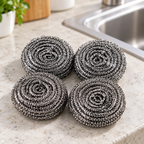 Esponjas Metálicas de Acero Inoxidable 4 Piezas en ambiente de hogar — Vendalia