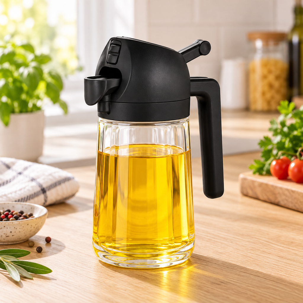 Dispensador de Aceite 2 en 1 en ambiente de hogar — Vendalia