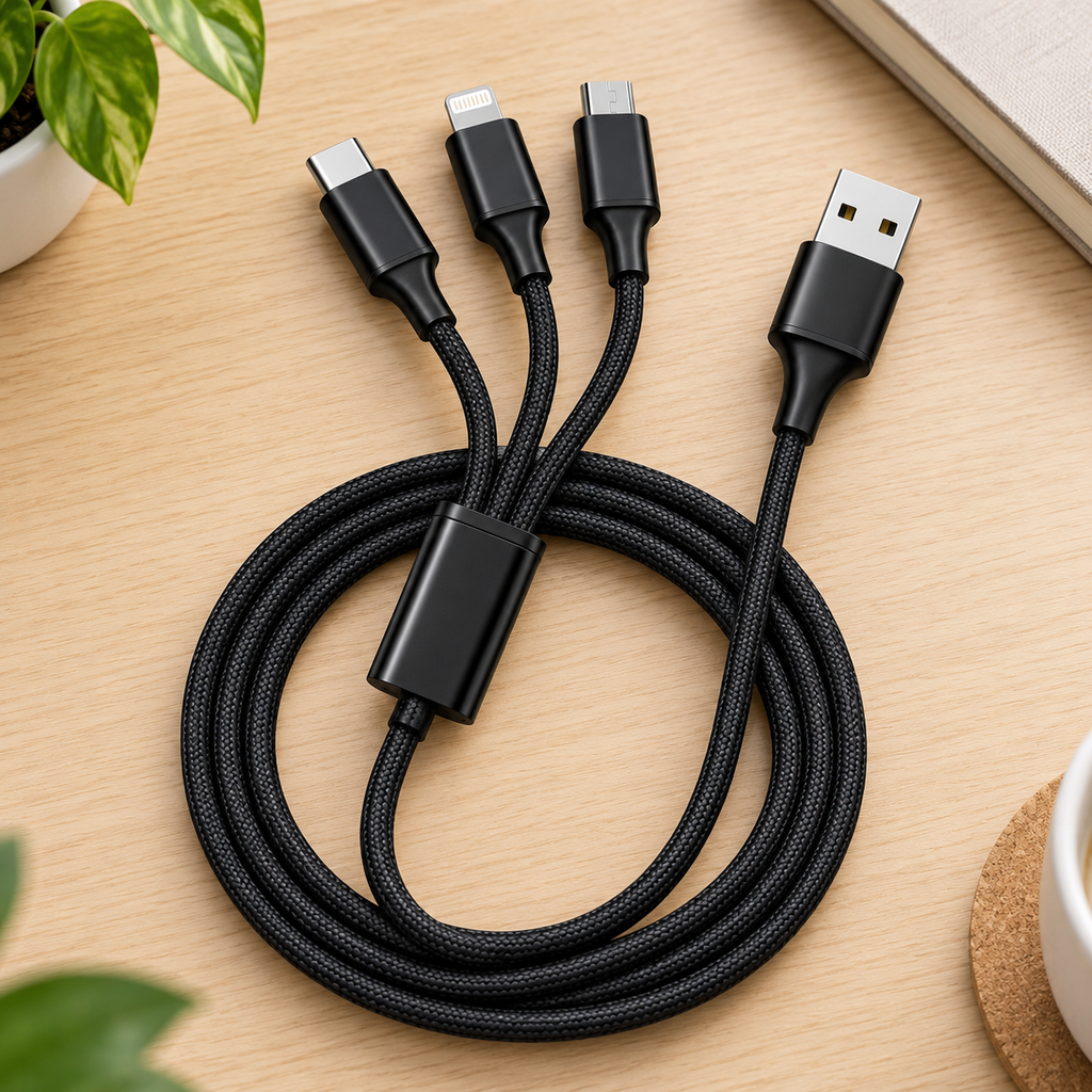 Cable 3 en 1 de Carga Rápida en ambiente Vendalia