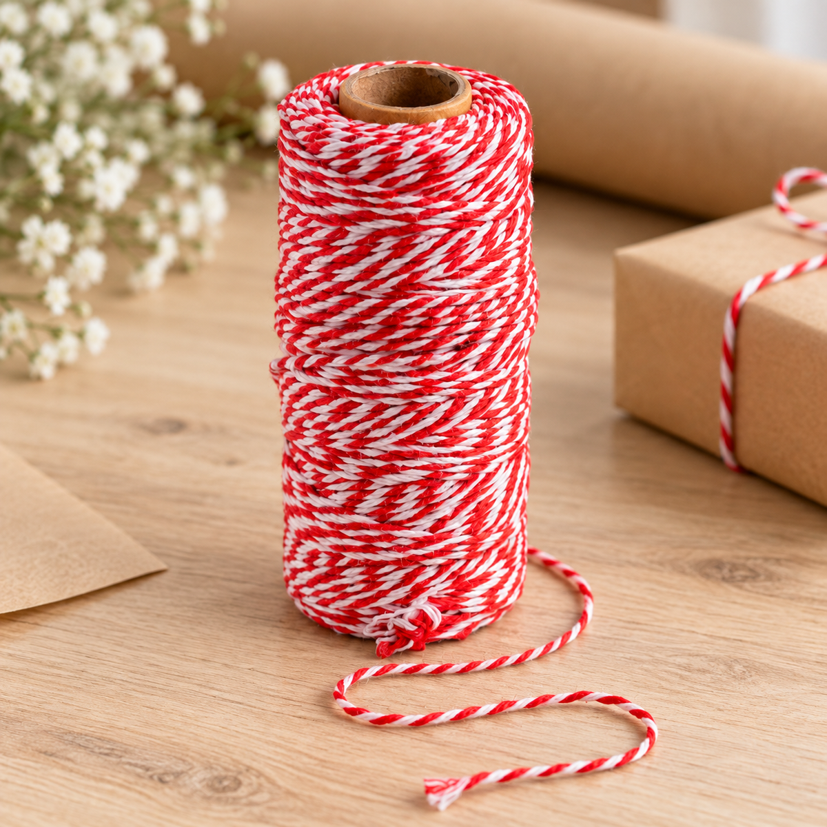 Hilo Bicolor Rojo con Blanco para Manualidades en ambiente de hogar — Vendalia