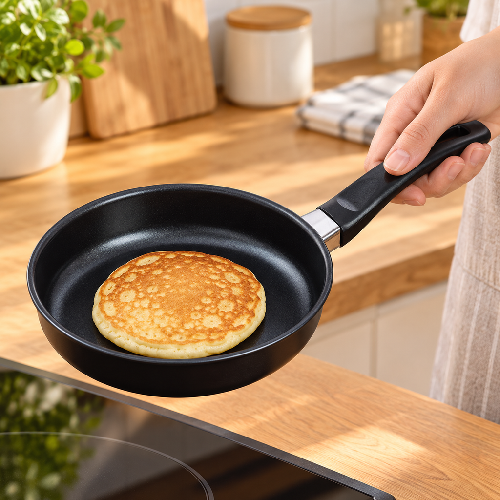 Sartén de 15 cm con una porción individual; alimentos no incluidos