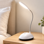Lámpara LED de escritorio con cuello flexible — Blanco — SKU 47684
