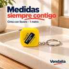 Medidas siempre contigo — Vendalia. Cinta con llavero · 1 metro