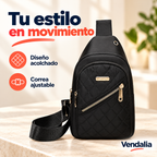 Mini bandolera negra acolchada — Presentación Vendalia — SKU 47715