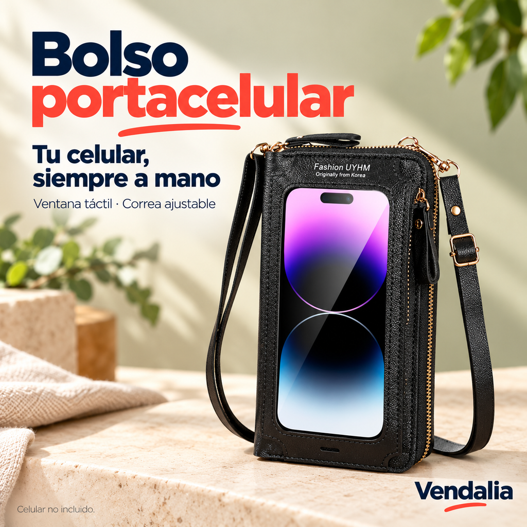 Bolso portacelular — Presentación Vendalia — SKU 47718