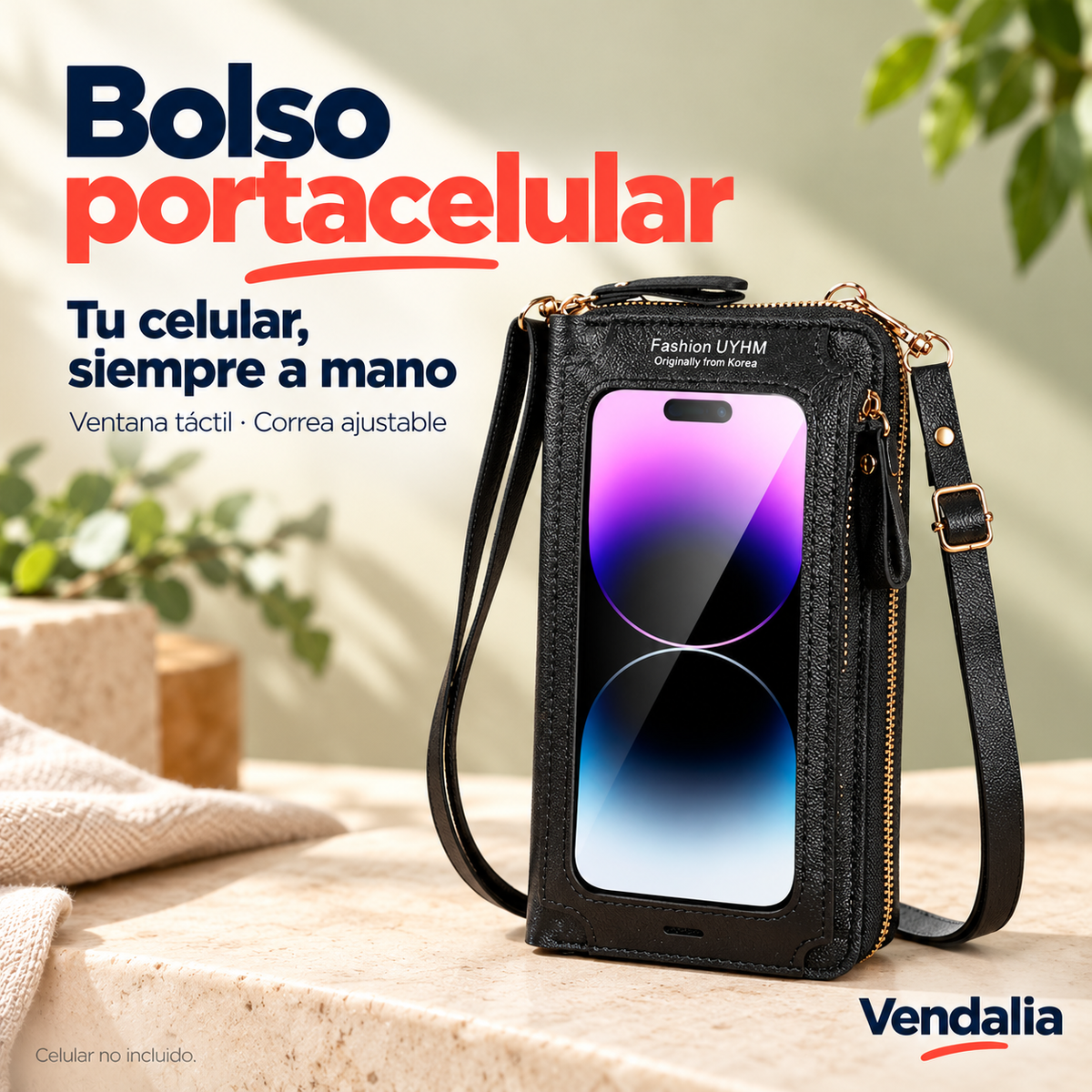Bolso portacelular — Presentación Vendalia — SKU 47718