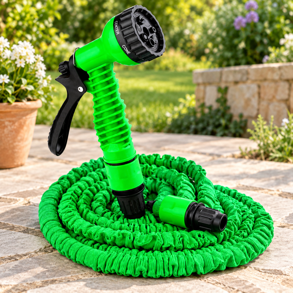 Manguera Extensible con Pistola de Riego 4 M en ambiente de hogar — Vendalia