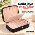 Estuche organizador negro con interior rosa — portada Vendalia