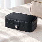 Estuche organizador negro con interior rosa — detalle del producto
