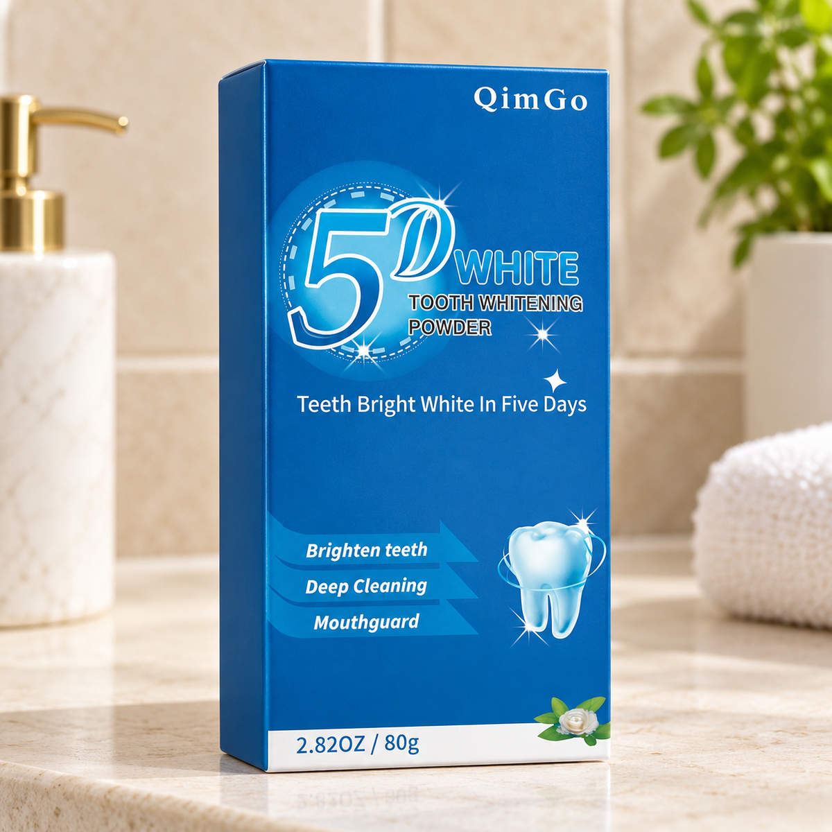 Polvo Blanqueador Dental 5D White en ambiente de hogar — Vendalia