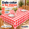 Mantel de cuadros rojos y blancos — Presentación Vendalia