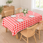 Mantel Estilo Picnic Cuadro Rojo 137x180 cm; accesorios de ambientación no incluidos