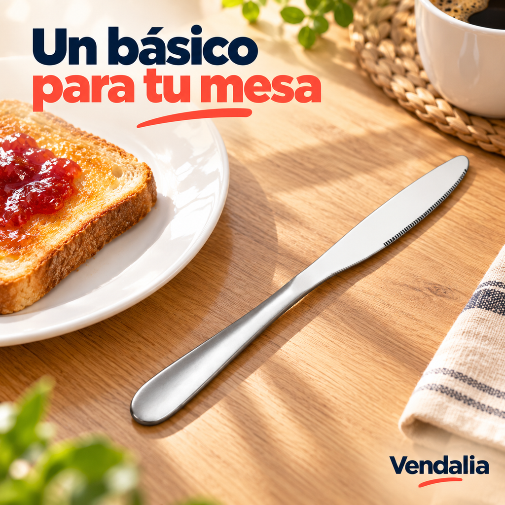 Cuchillo de mesa de acero inoxidable · portada Vendalia