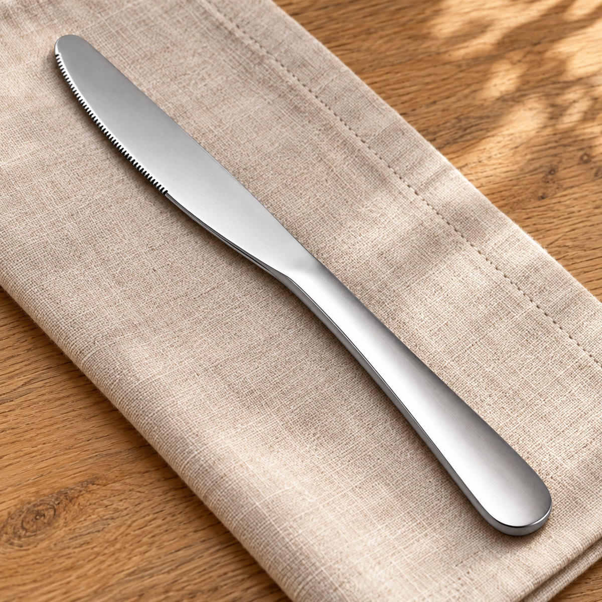 Cuchillo de Mesa en Acero Inoxidable en ambiente de hogar — Vendalia