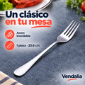 Tenedor de mesa de acero inoxidable, una pieza de 20.6 cm — Vendalia