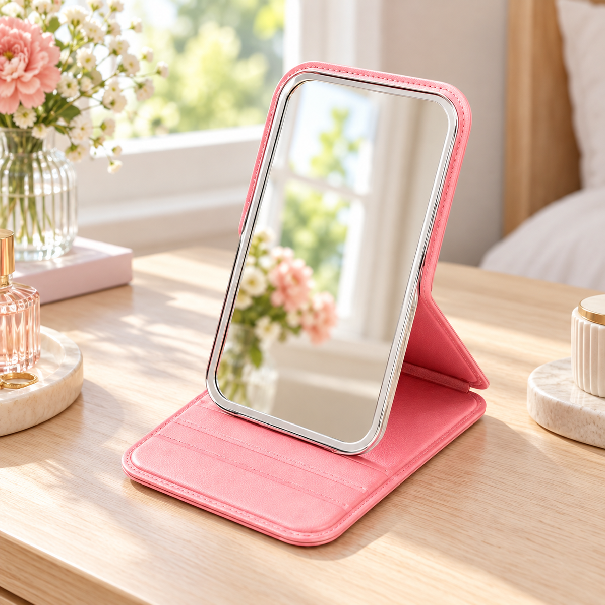 Espejo Plegable de bolsillo en ambiente de hogar — Vendalia