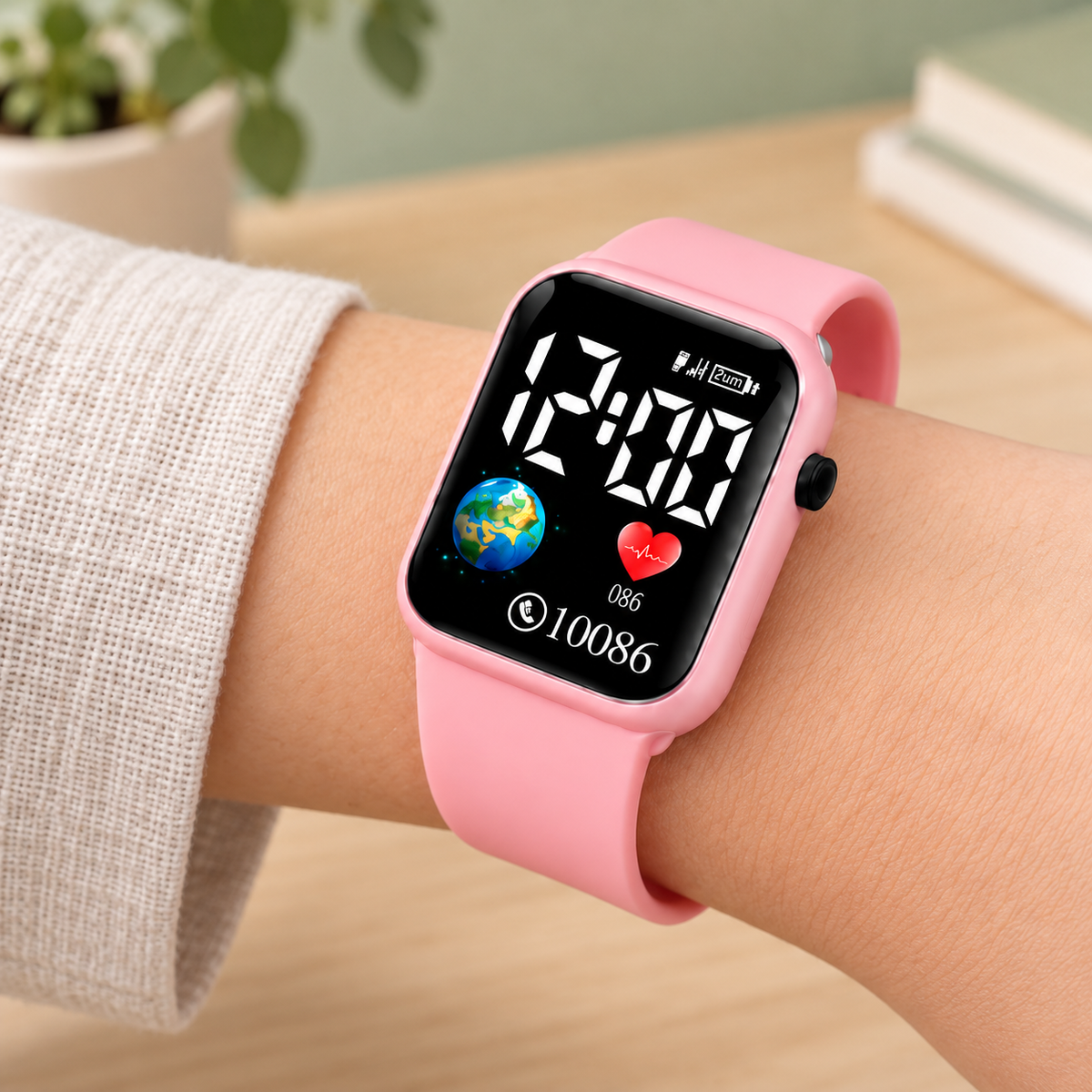 Reloj Digital rosa en ambiente de hogar — Vendalia