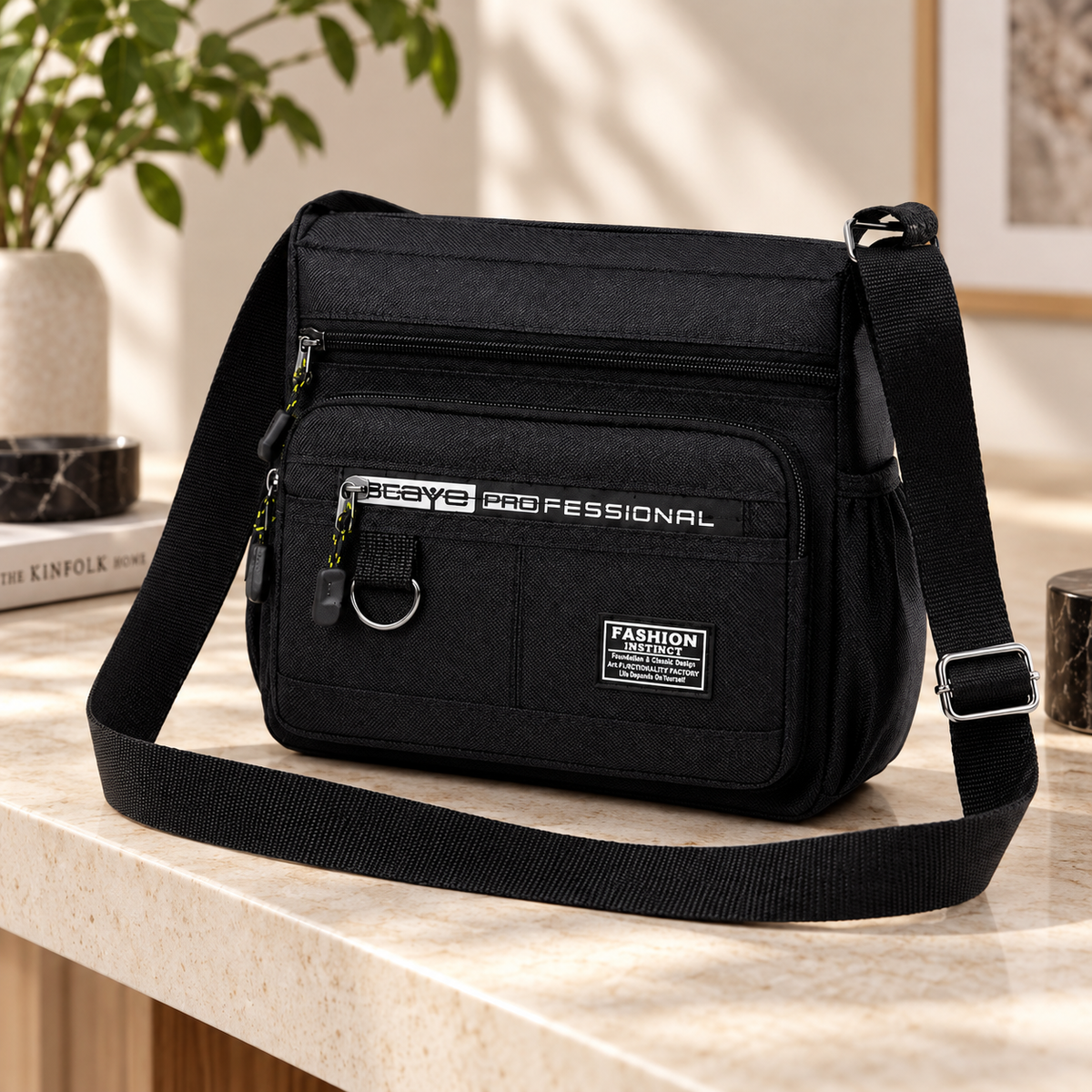 Bolsa Bandolera Unisex color negro en ambiente Vendalia