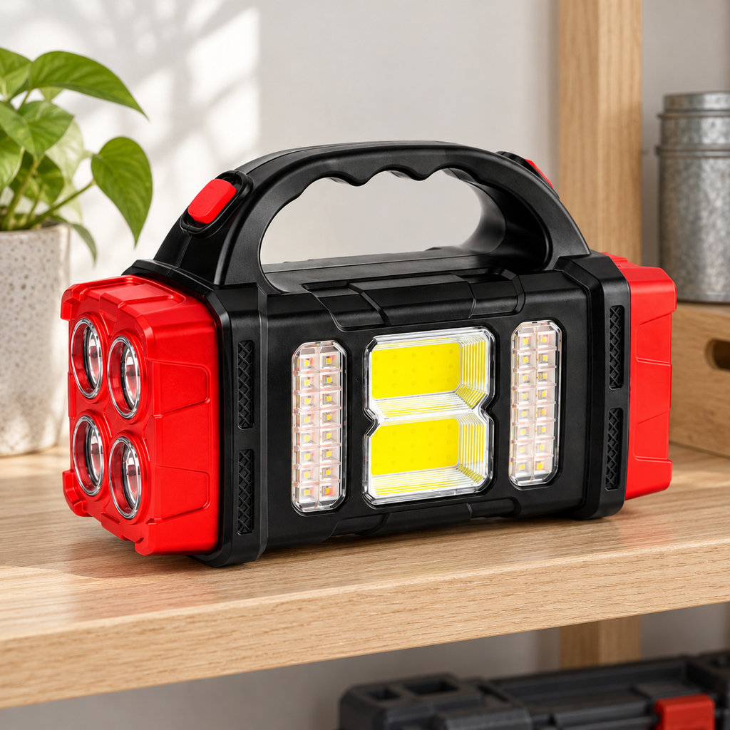 Linterna LED de Emergencia Solar Portátil Multifunción en ambiente de hogar — Vendalia