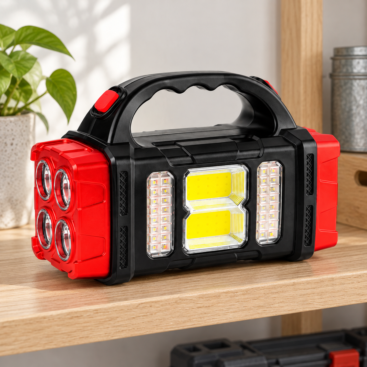 Linterna LED de Emergencia Solar Portátil Multifunción en ambiente de hogar — Vendalia