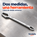 Llave universal plateada de doble boca — presentación Vendalia