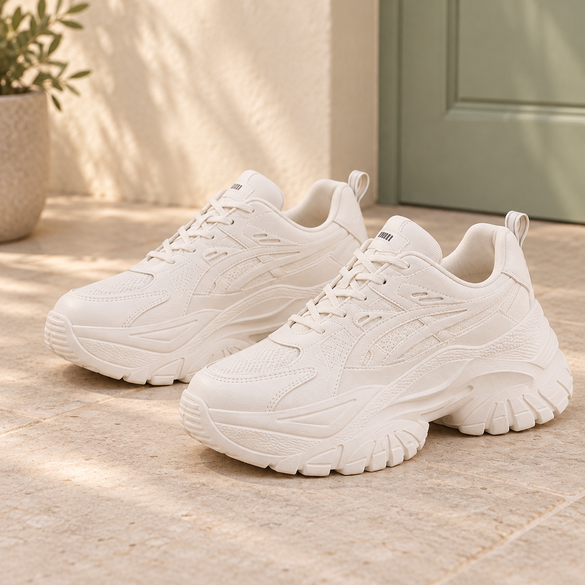 Tenis deportivo suela gruesa para Dama hueso Talla Mx 24.5 (Europea 39) VOLTIX · fotografía ambientada de Vendalia · SKU 48135