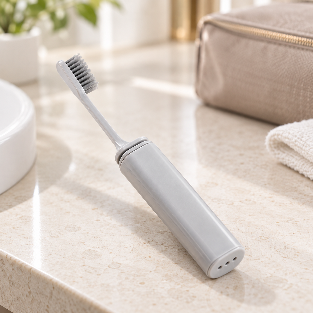 Cepillo de Dientes Portátil con Estuche en ambiente de hogar — Vendalia