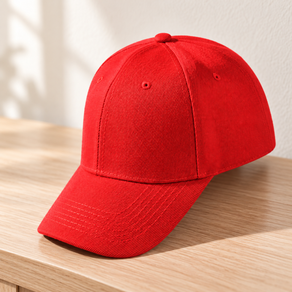 Gorra Clásica Unisex Color Rojo Lona en ambiente de hogar — Vendalia
