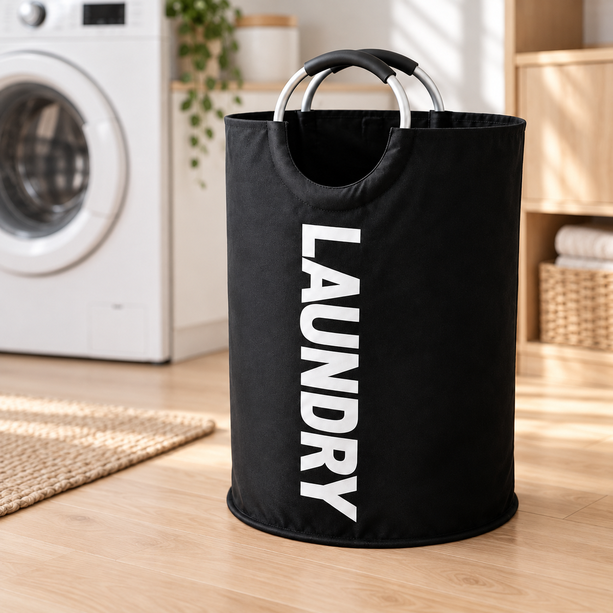 Cesto de Ropa Plegable en ambiente de hogar — Vendalia