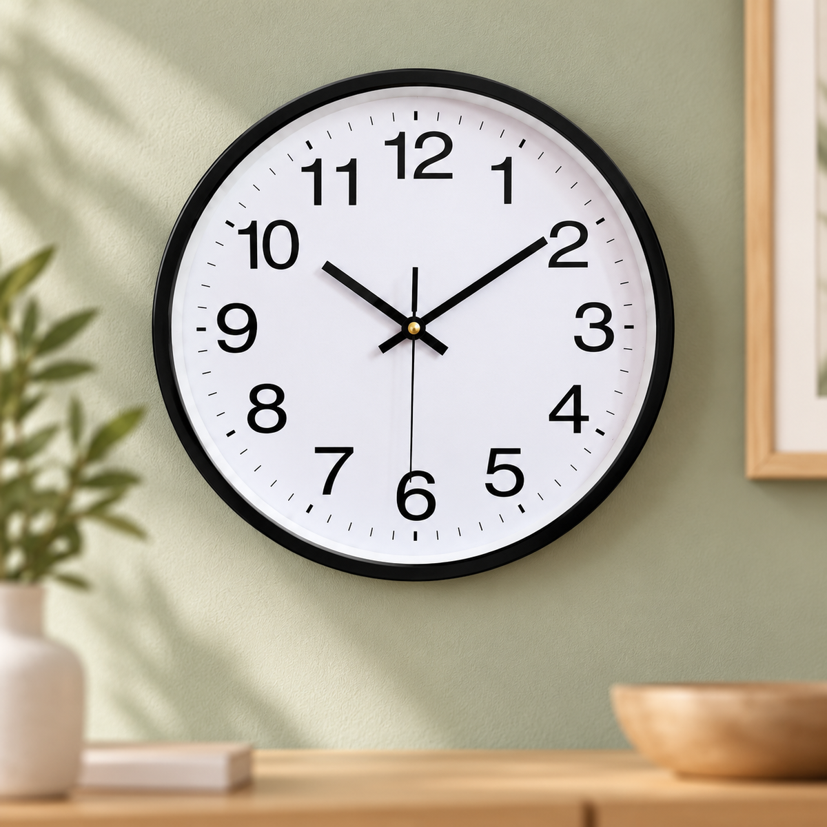 Reloj de Pared Clásico 10 pulgadas [25 cm] · Paquete de 2 piezas en ambiente de hogar — Vendalia